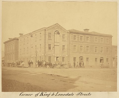 Corner of King & Lonsdale Streets, 1861