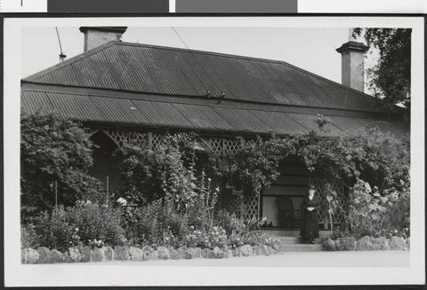 The Green Gate to the Yarra Bank School in Davidson Street, South Yarra, Melb. Vic. its founder and headmistress for over 50 years is Miss Katie Gregory, 1938