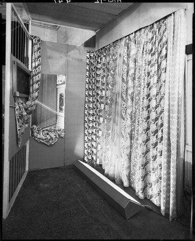 Part of a display of student-designed fabrics, Melbourne Technical College (R.M.I.T.), 1947