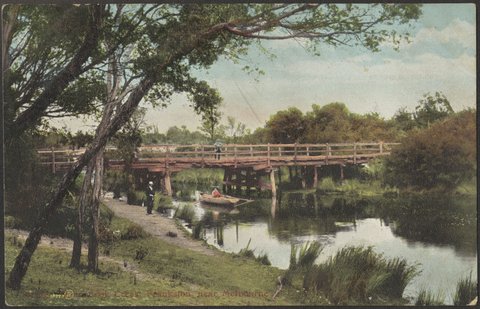 Bridge, Kananook Creek, Frankston, near Melbourne, c. 1907