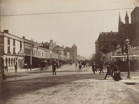 Swanston Street, Melbourne, c. 1880