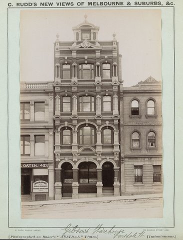 Gibson's warehouse, [405-407] Lonsdale St [building dated 1889], c. 1889