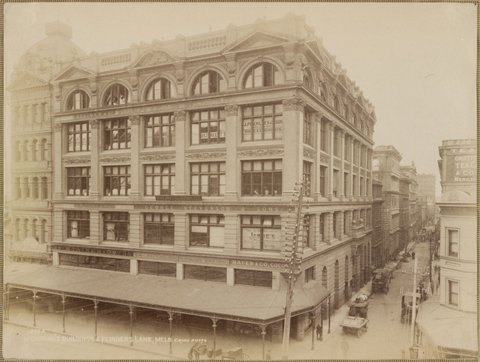 Monahan's Building & Flinders Lane, Melb[ourne], 1892–1900