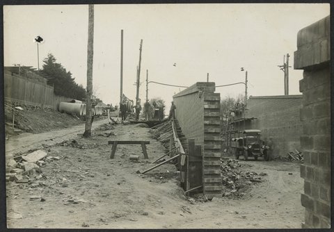 South Kensington to West Footscray, railway excavations, 1927