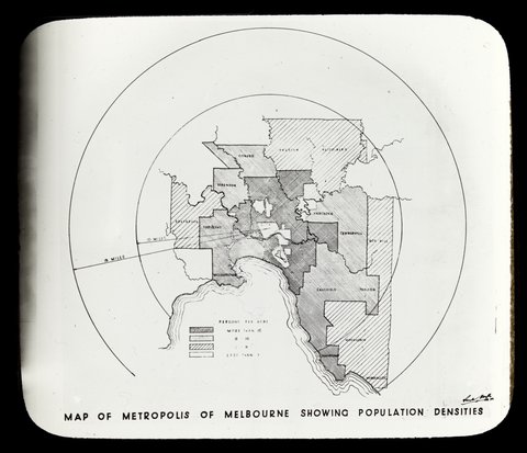 Map of metropolis of Melbourne showing population densities [Vic.], 1920–30