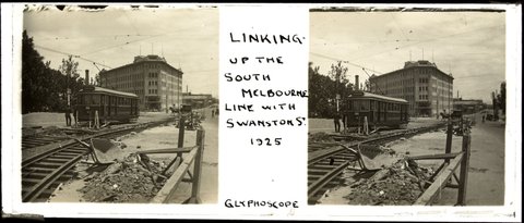 Linking up the South Melbourne line with Swanston St, 1925