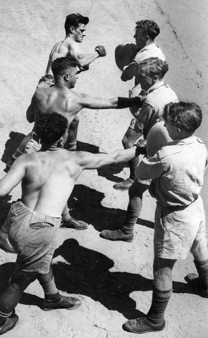 Men of the Melbourne University Rifles in training, c. 1941
