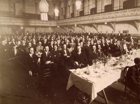 Staff of Henry Berry & Co. at a dinner in the St. Kilda Town Hall, 1895–1920