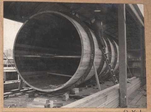 Spencer Street bridge - south abutment, 1928