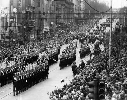 Victory Day march in Melbourne, c. 1946