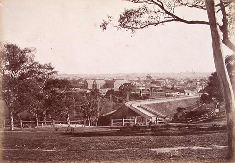 Abbotsford & Johnston St. Bridge from Studley Park, 1870–80