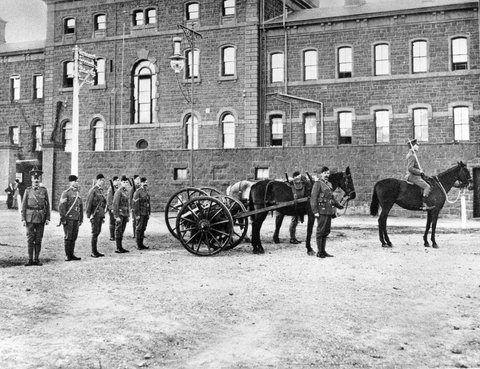 Royal Melbourne Regiment at the Victoria Barracks, St. Kilda Road, Melbourne, c. 1941