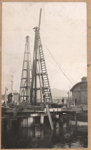 Spencer Street bridge - south abutment, 1928