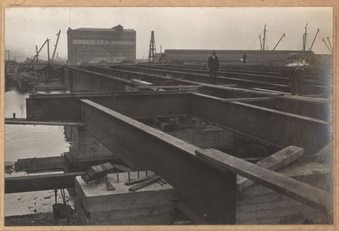 Spencer Street bridge: north abutment, 1929