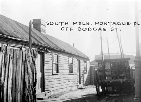 South Melb. [i.e. Melbourne] Montague Pl. off Dorcas St, c. 1935