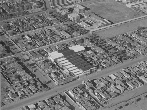 Aerial view of Gordon Bros. factory, Melbourne, 1946