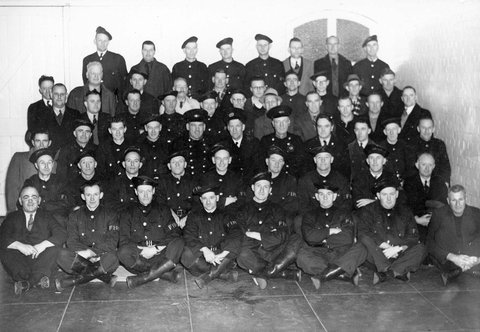 Roll call of the Northcote Auxiliary Fire Service under Station Officer E. J. Moore, c. 1942