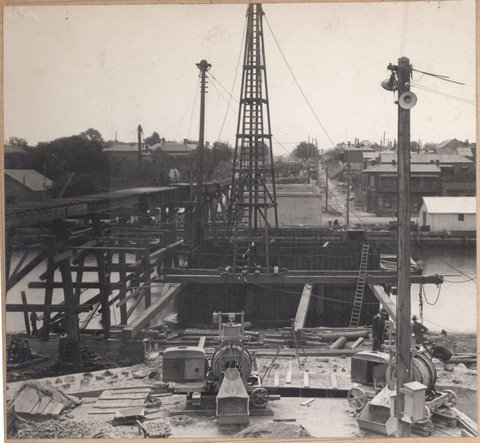 South Kensington to West Footscray. Maribyrnong River bridge general views, 1928