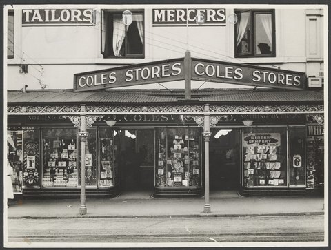 View from street of facade of Richmond Coles Variety Store No. 9, 1928