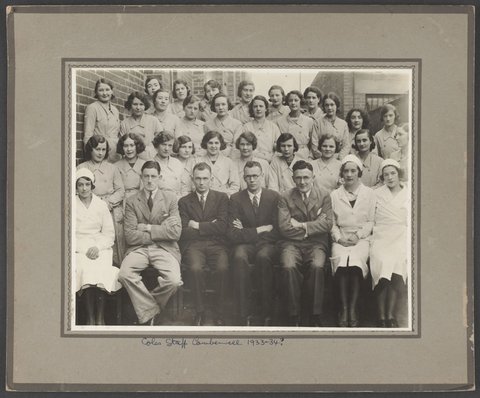 Group photograph of Coles staff of Camberwell Coles Variety Store No. 11, 1933–34