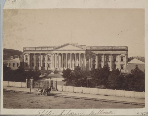 Melbourne Public Library, National Gallery, Industrial Museum, 1873–76