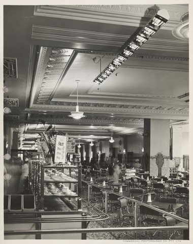 Cafeteria serving and dining areas 1st floor Bourke Street Store No. 12, 1936–45