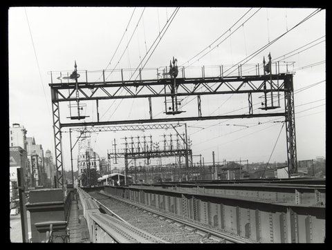 Signals at Flinders St Station yard, 1930–50