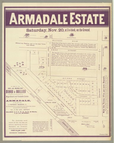 Armadale Estate [Auction notice], 1880–90