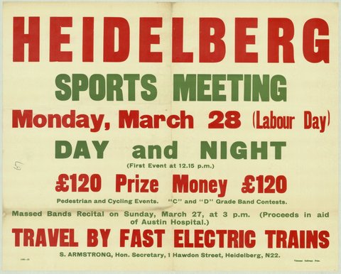 Heidelberg sports meeting - Monday March 28 (Labour Day), 1935–42