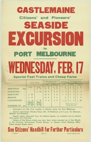 Castlemaine citizens' and pioneers' seaside excursion to Port Melbourne - Wednesday Feb. 17, 1935–42