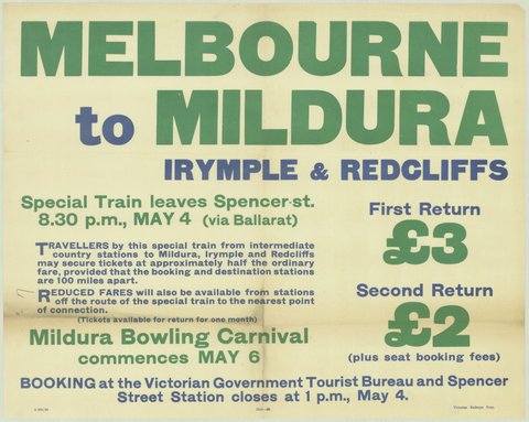 Melbourne to Mildura - Irymple & Redcliffs, 1935–42