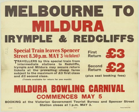 Melbourne to Mildura - Irymple & Redcliffs, 1935–42