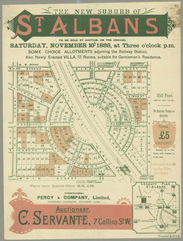 The new suburb of St. Albans [Auction notice], 1888