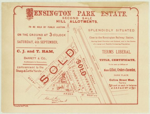 Kensington Park Estate Second Sale Hill Allotments, 1886