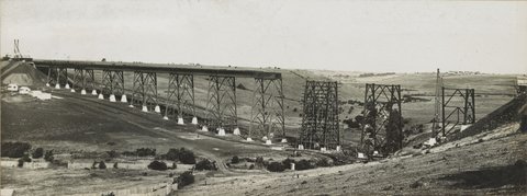 Albion to Broadmeadows - general view of Moonee Ponds Creek viaduct, 1927–28