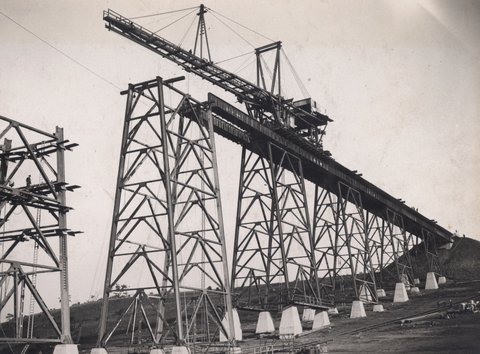Albion to Broadmeadows - general views of Maribyrnong River viaduct, 1928