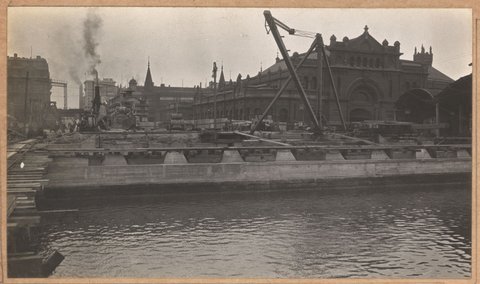Spencer Street bridge: north abutment, 1929