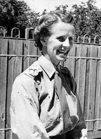 A.W.A.S. Capt. Kathleen Stack from Caulfield, Vic. and group of A.W.A.S. members celebrating its first birthday, 1943–44