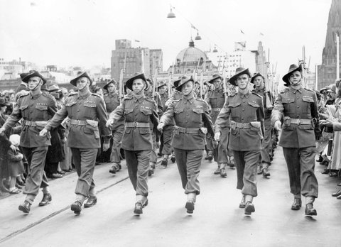 Victory Contingent March in Melbourne, 1943–49