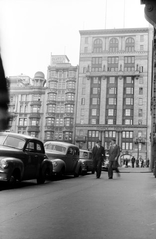 Temple Court and Scott's Hotel, Collins Street, 1954