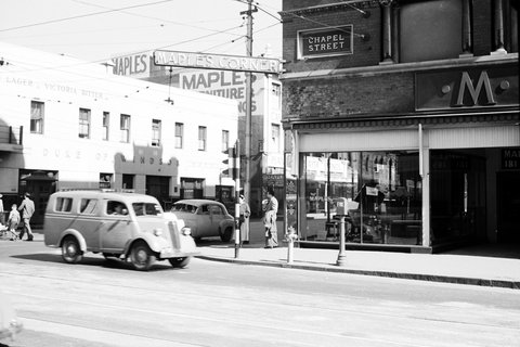 Chapel Street, Maples Corner, Prahran, 1954