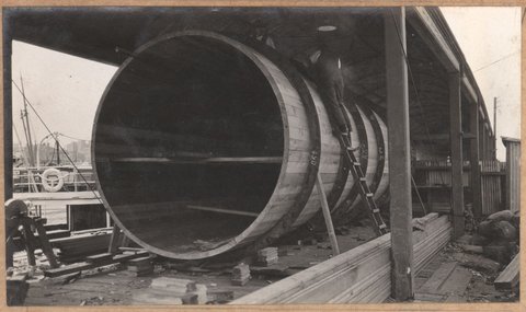 Spencer Street bridge - south abutment, 1928