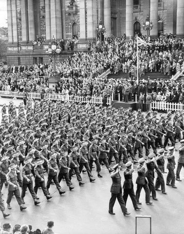 Victory Day march in Melbourne, c. 1946