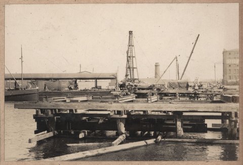 Spencer Street bridge - north pier, 1928