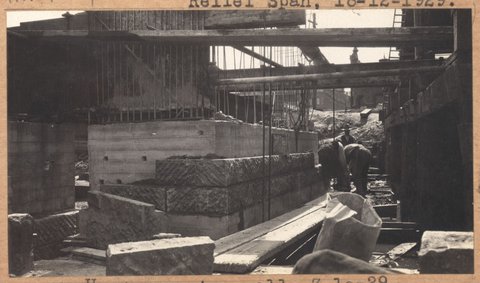 Spencer Street bridge: north abutment, 1929