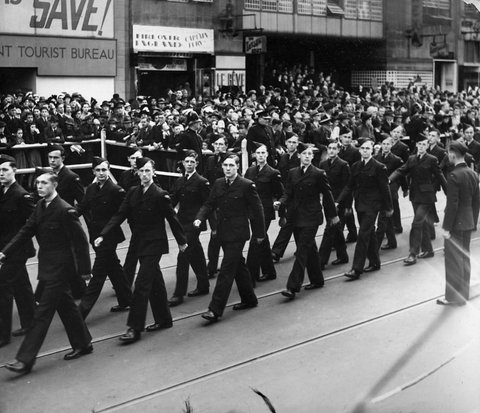 Royal Australian Air Force A.T.C. march through Melbourne, 1942–43