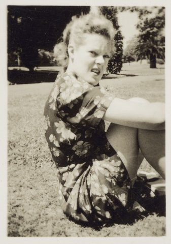 Joy Hester in Fitzroy Gardens, Melb '42, 1942