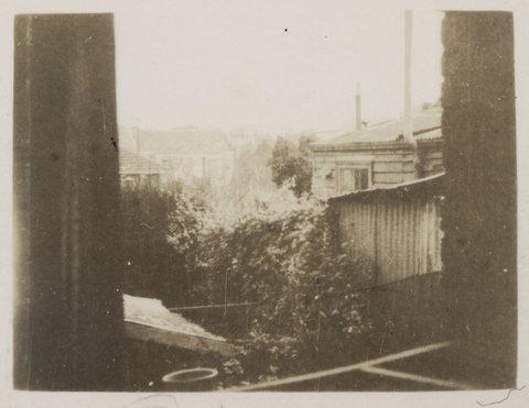 View from our window at Agnes St. Jolimont - looking at city 1943