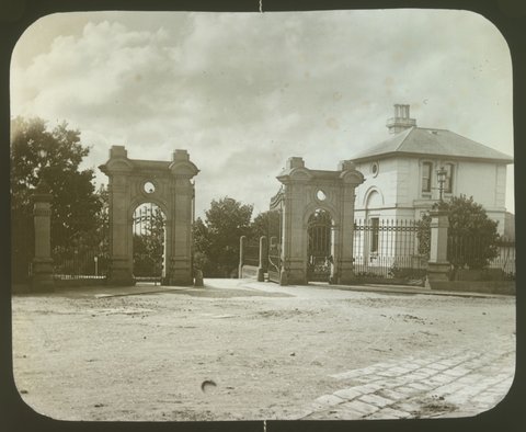 Entrance Gates, Lunatic Asylum, Kew, 1875–1930