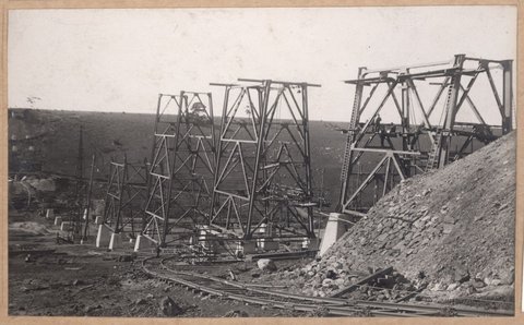 Albion to Broadmeadows - general views of Maribyrnong River viaduct, 1928